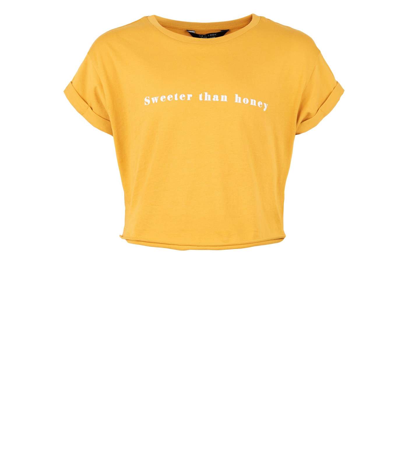 Girls Mustard Honey Slogan T-Shirt Image 4