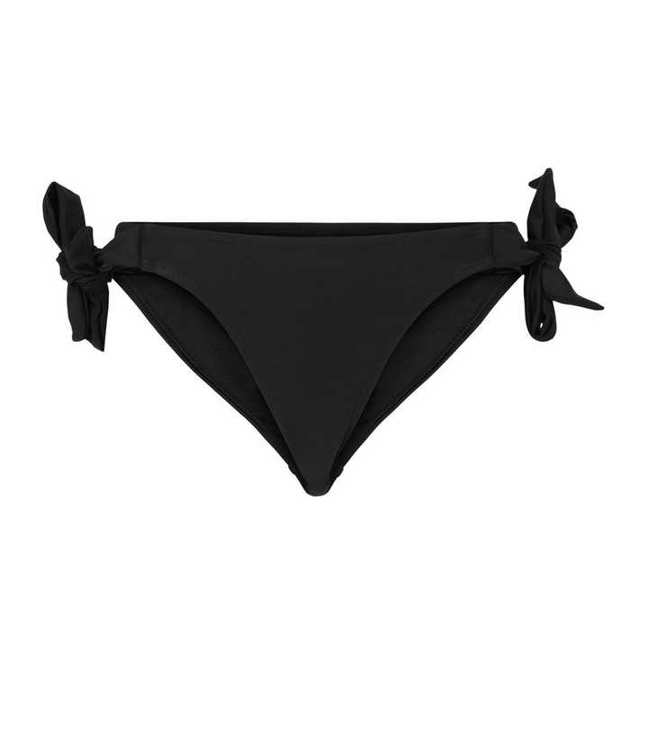 Black Tie Side Hipster Bikini Bottoms