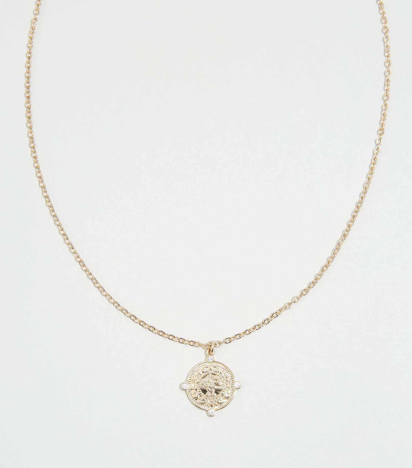 Affinity Gold Plated Cubic Zirconia Coin Necklace