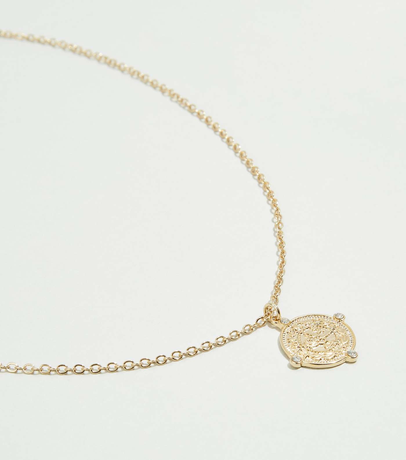 Affinity Gold Plated Cubic Zirconia Coin Necklace Image 3