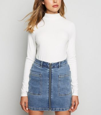 new look long denim skirt