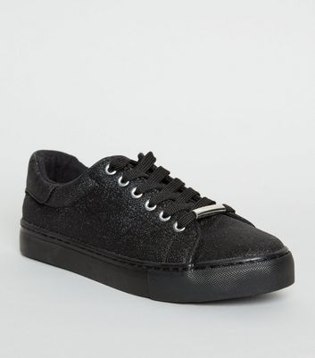 womens black sparkly trainers