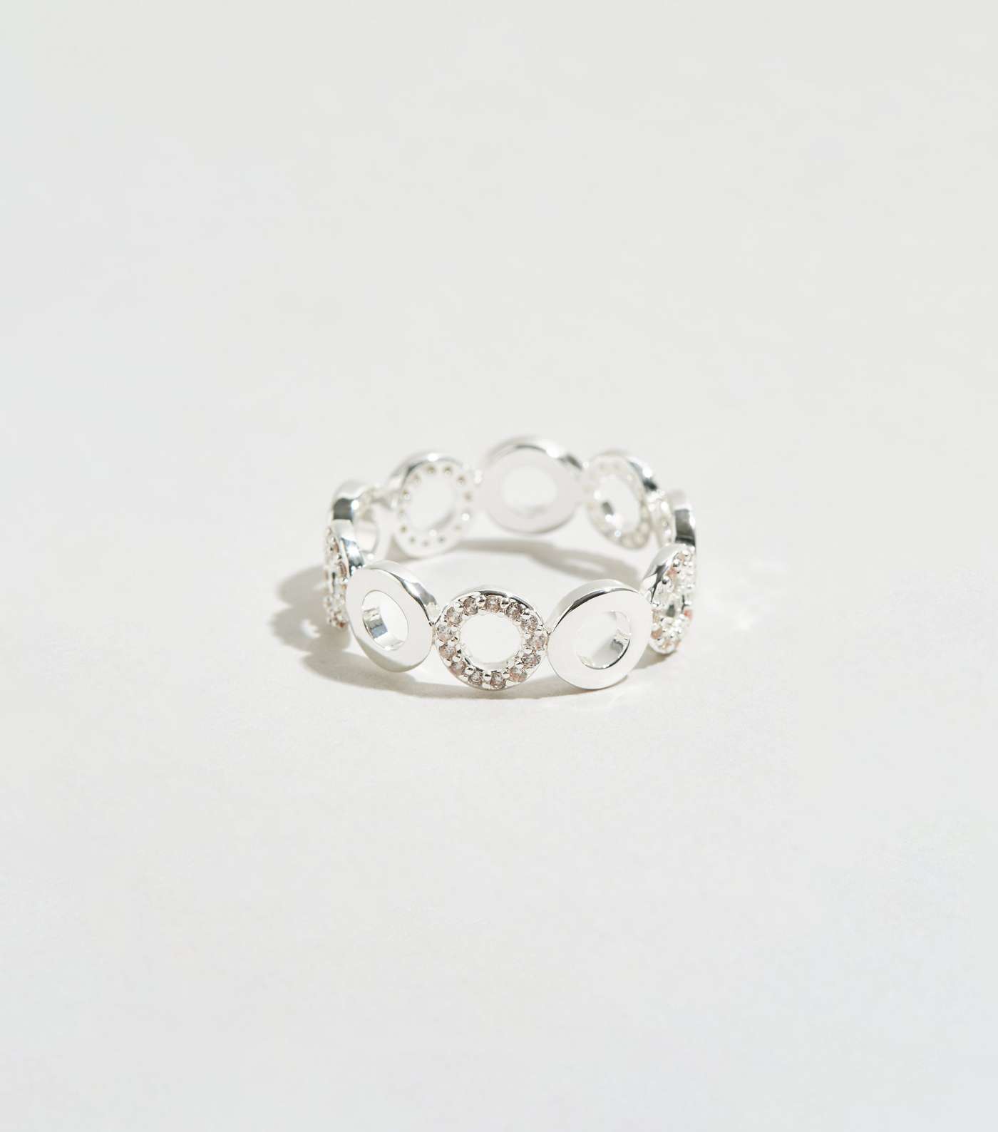 Affinity Silver Plated Circle Diamanté Ring