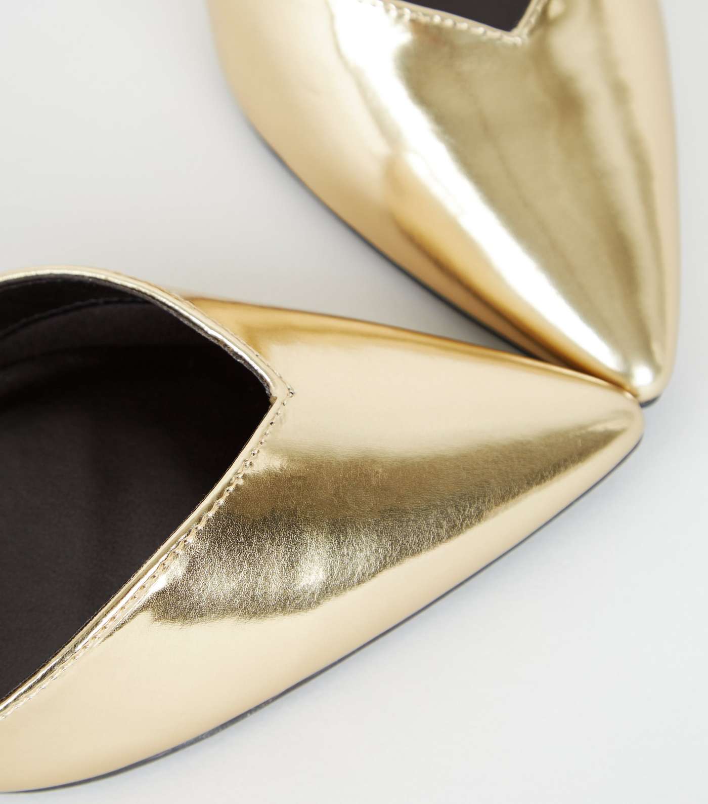 Gold Metallic Strappy Stiletto Court Shoes Image 4