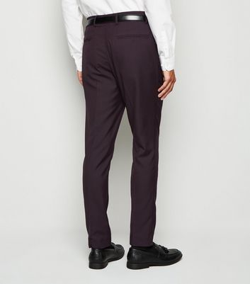 Image of Dark Purple Suit Trousers New Look