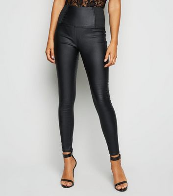 Cameo Rose Black Coated Leather Look Cameo Rose Black Coated Wet Look