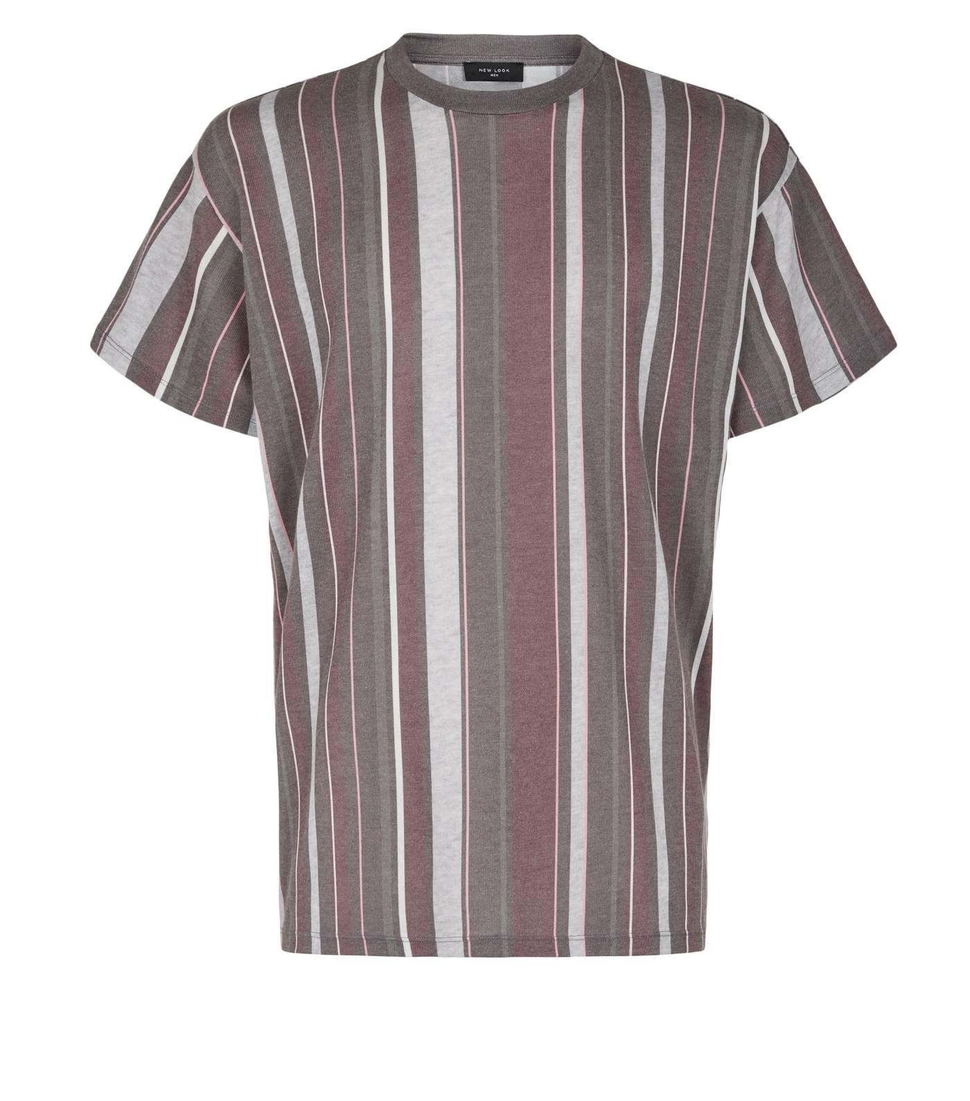 Grey Vertical Stripe T-Shirt Image 4