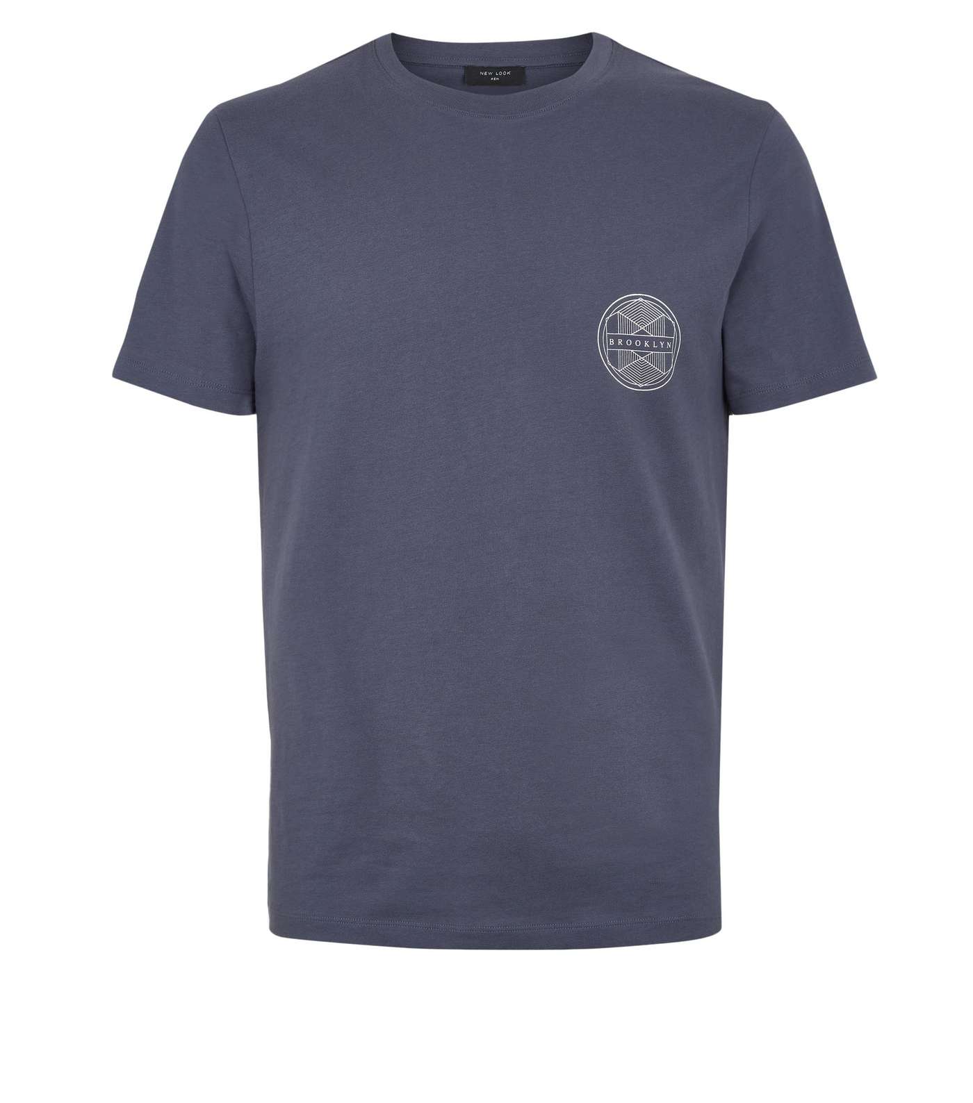 Bright Blue Brooklyn Motif T-Shirt Image 4