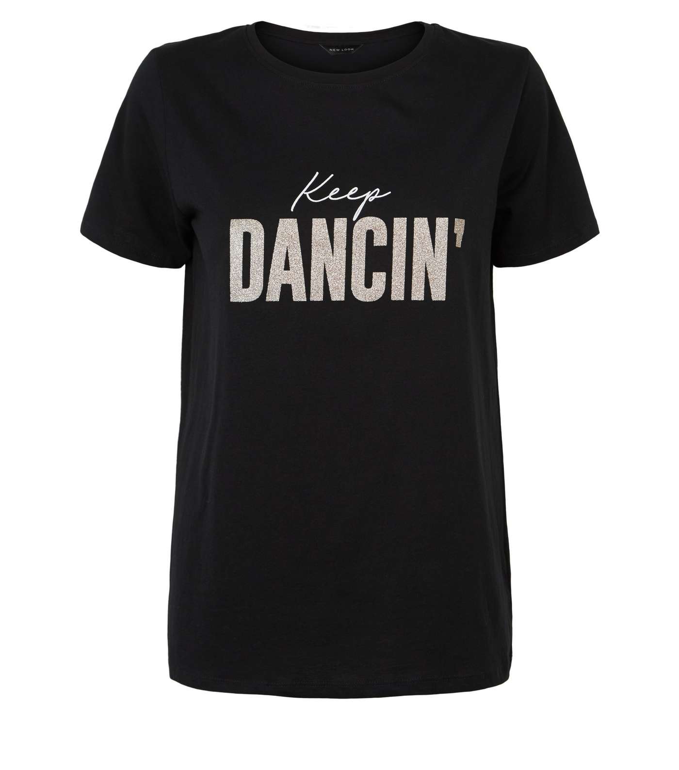 Black Keep Dancin' Slogan T-Shirt Image 4