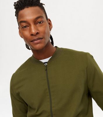 Image of Khaki Lightweight Bomber Jacket New Look