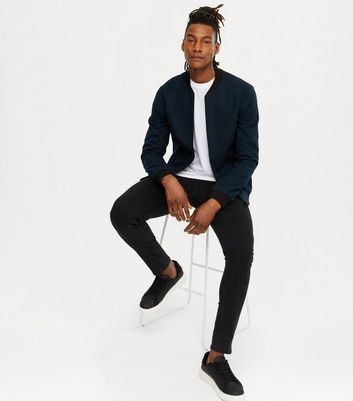 Image of Navy Lightweight Bomber Jacket New Look