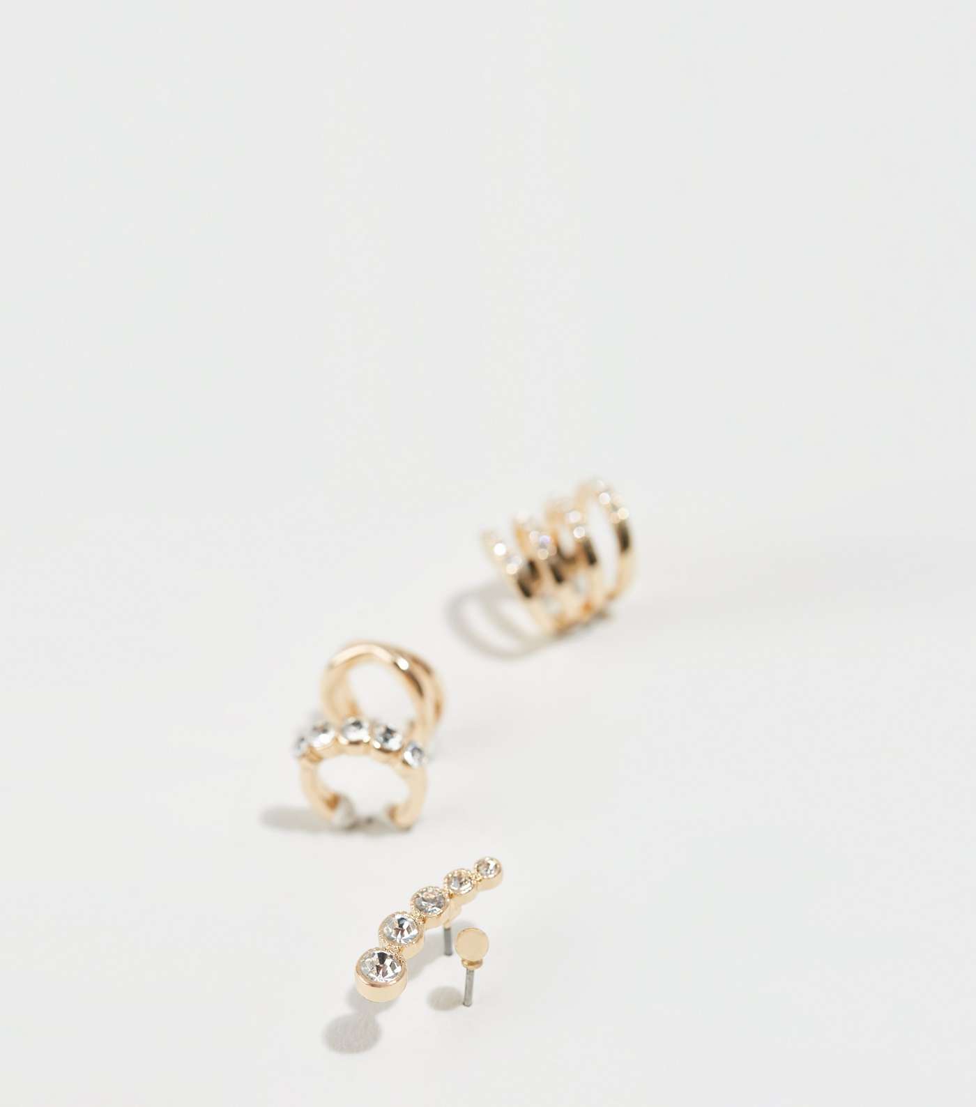 5 Pack Gold Diamanté Mixed Earrings Image 3