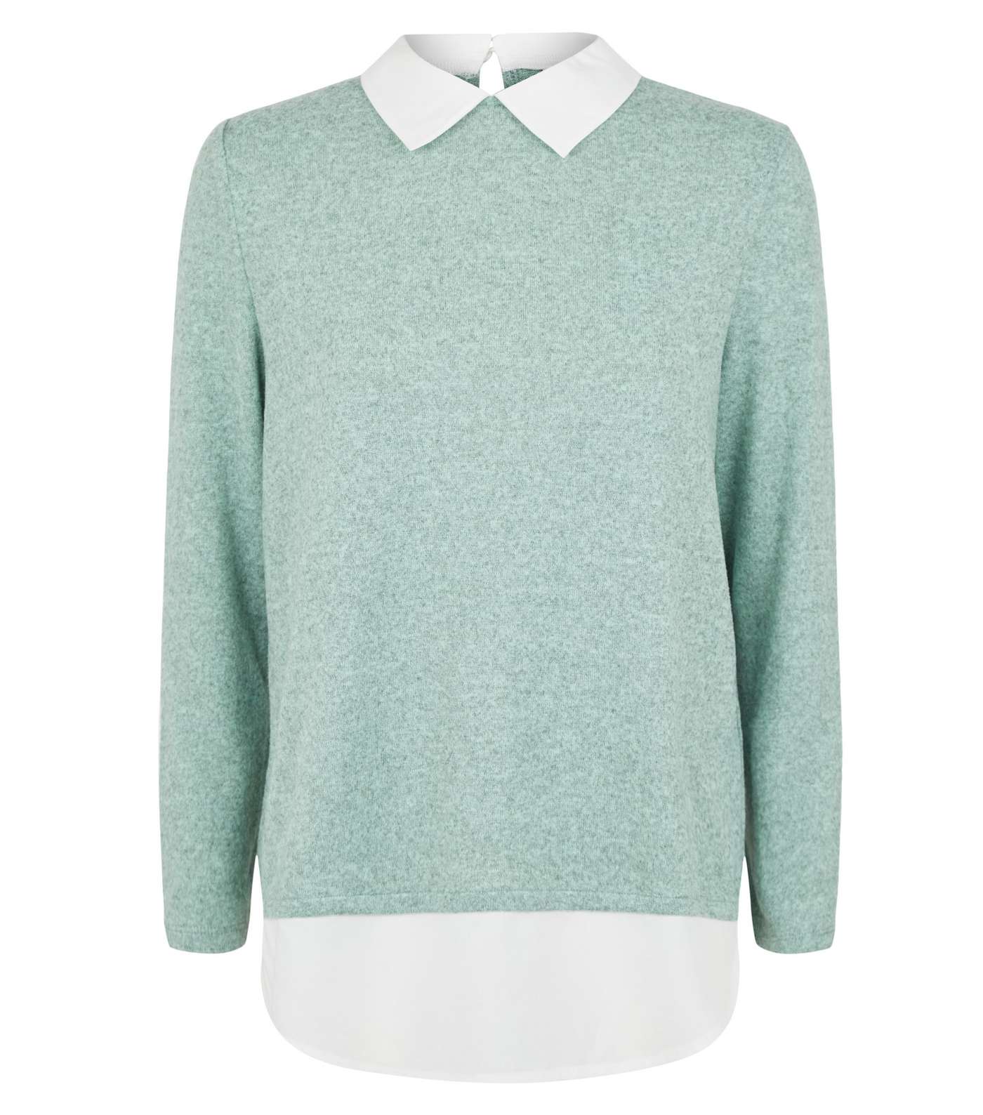 JDY Mint Green 2 In 1 Collared Jumper Image 4