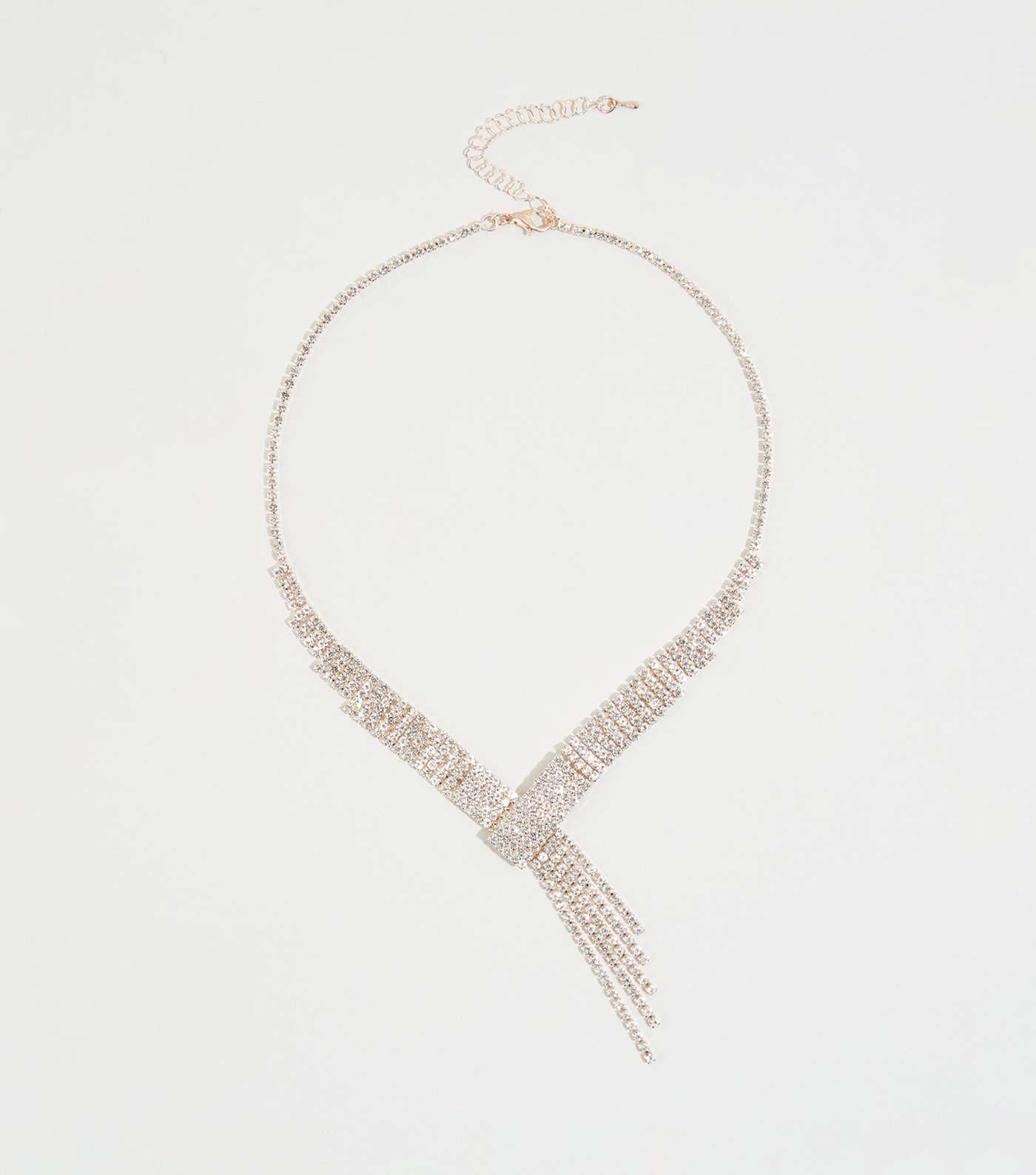 Clear Premium Crossover Tassel Necklace