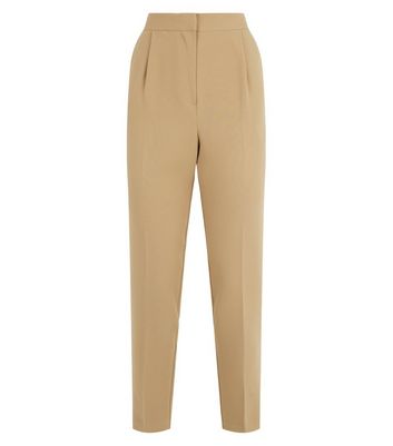 Straight Fit Tapered Trousers - Dark Camel - Just $7
