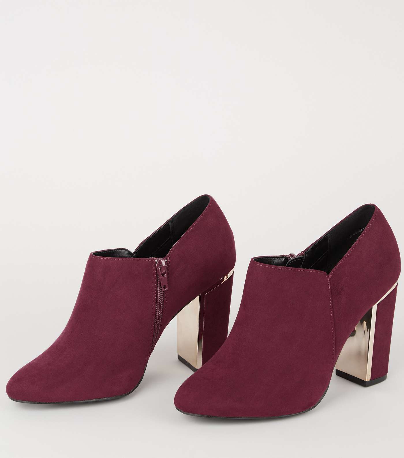 Wide Fit Dark Red Metal Trim Shoe Boots Image 3