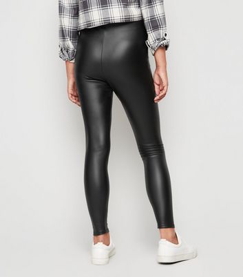 coated leather pants
