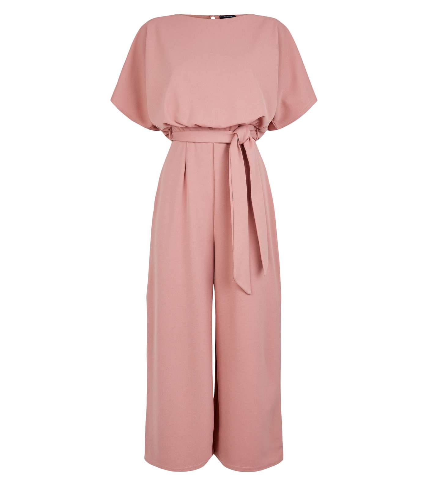 Pink Batwing Belted Culotte Jumpsuit Image 4