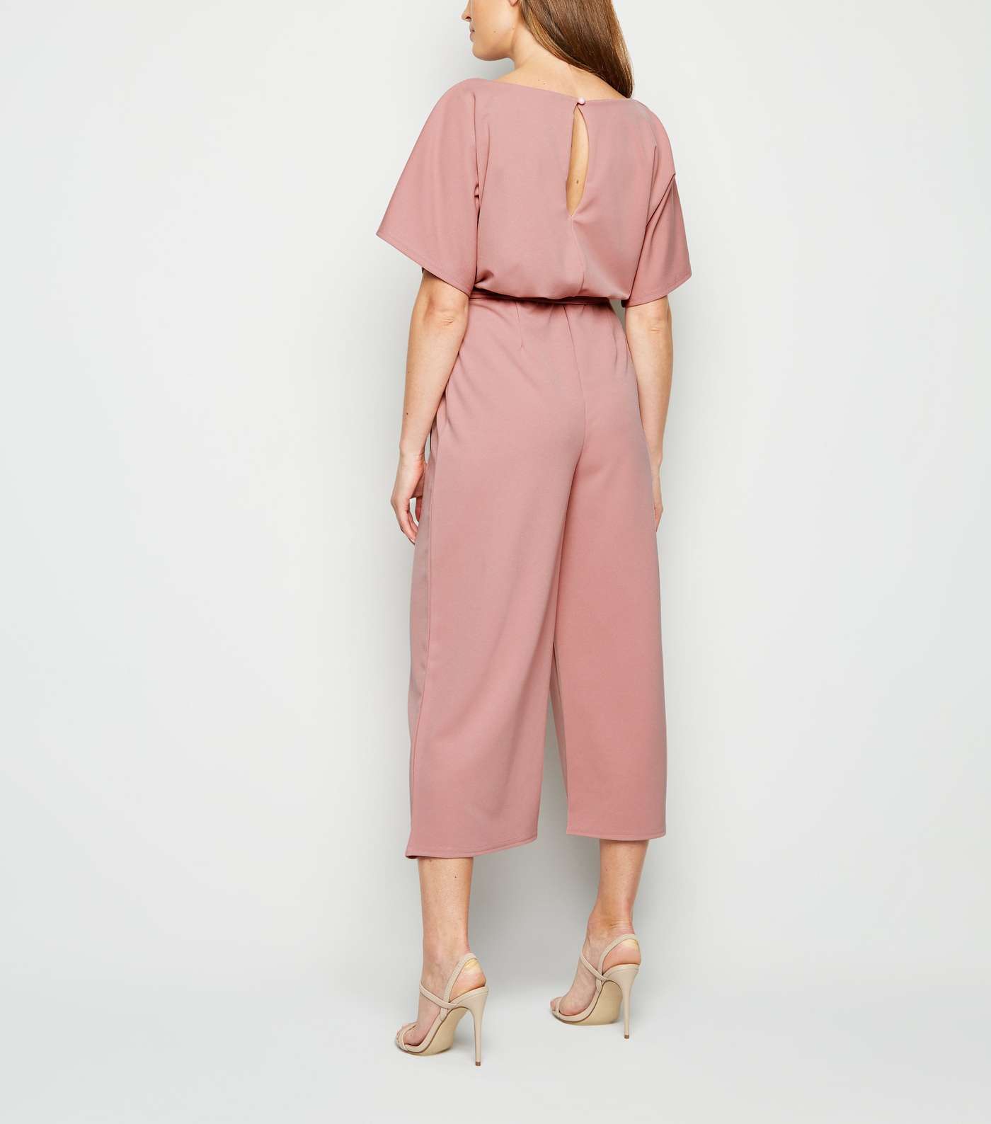 Pink Batwing Belted Culotte Jumpsuit Image 2