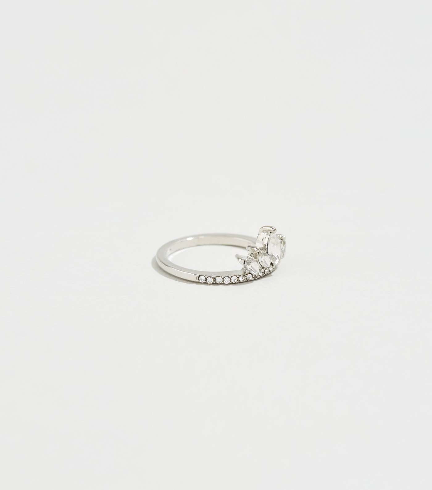Silver Crown Gem Ring 