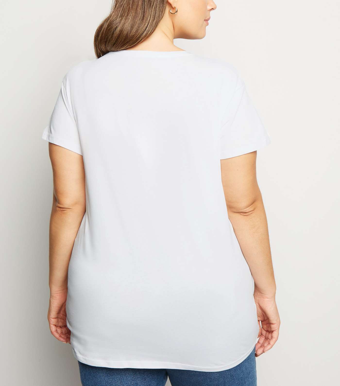 Curves White J'Adore Floral Slogan T-Shirt Image 5