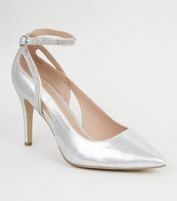 silver party shoes wide fit