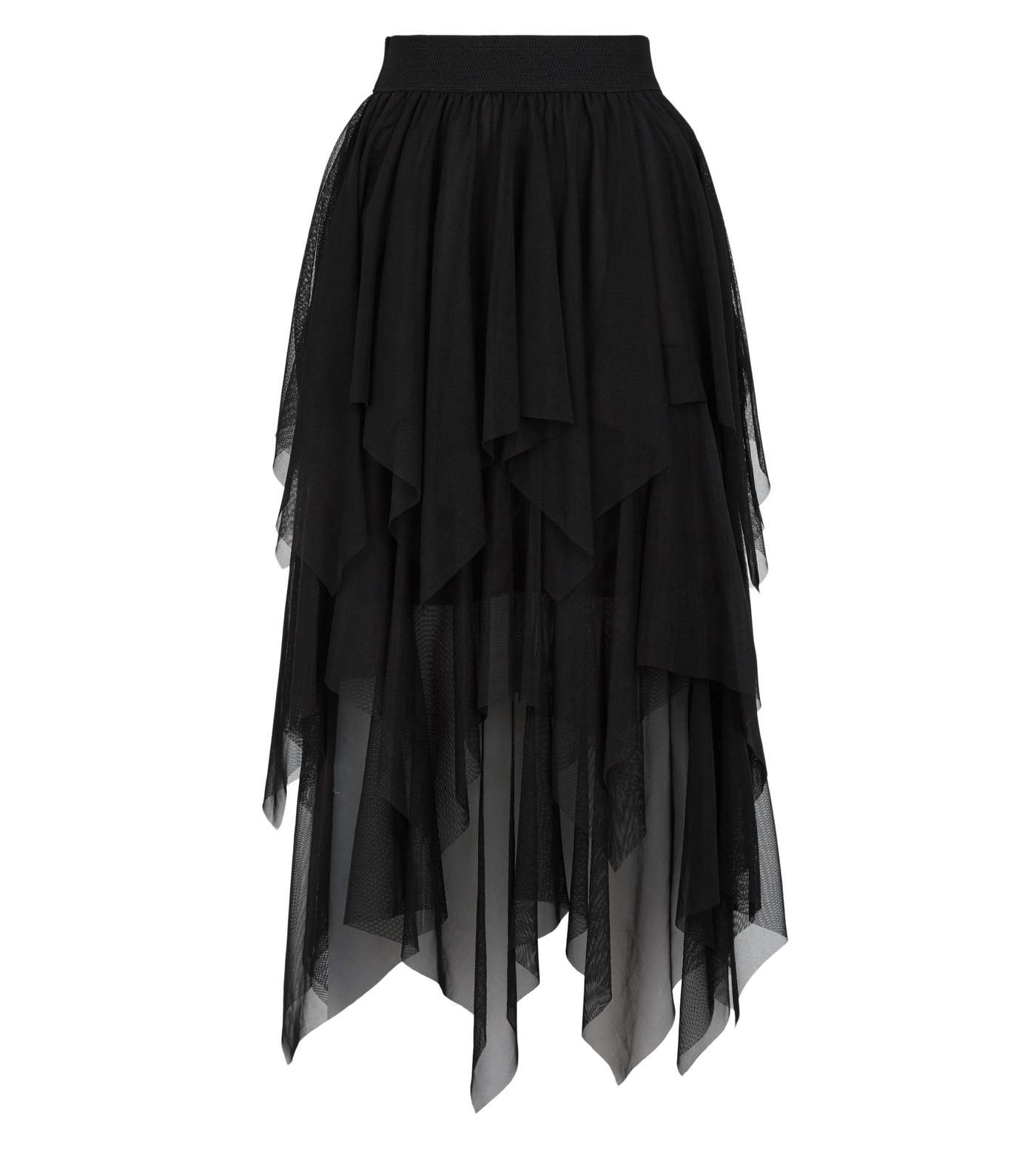 Cameo Rose Black Tiered Mesh Midi Skirt Image 4
