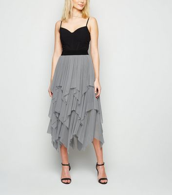 [ 超美必收！✨] pattered mesh skirts / grey main image 1