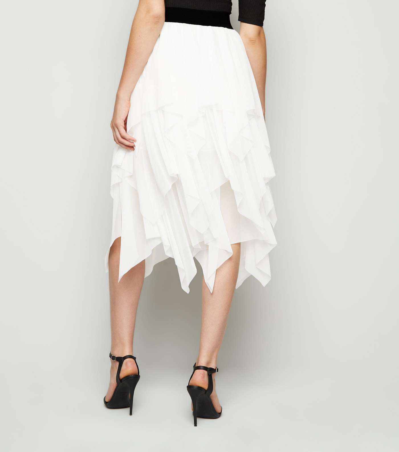 Cameo Rose White Tiered Mesh Midi Skirt Image 3