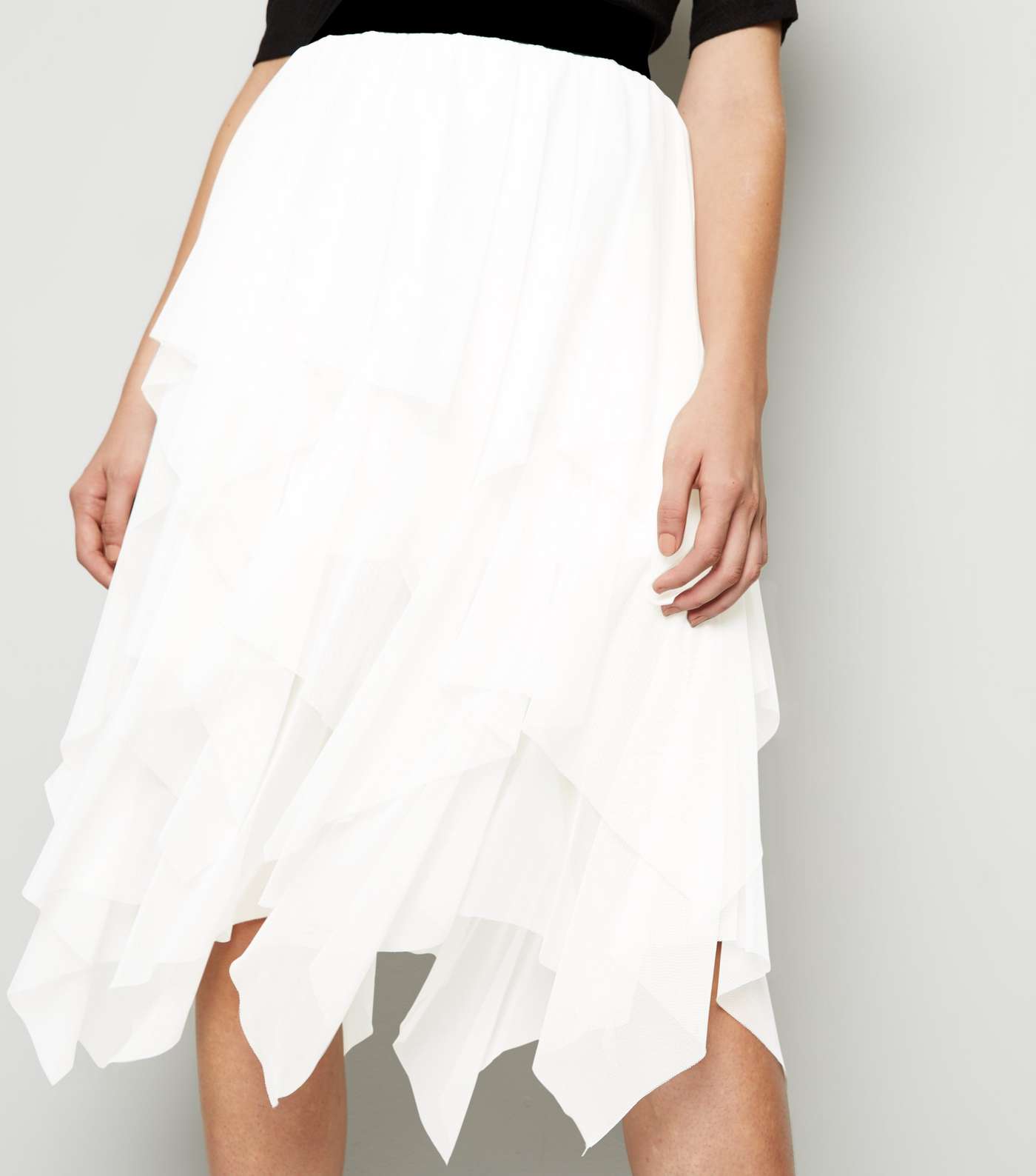 Cameo Rose White Tiered Mesh Midi Skirt Image 5