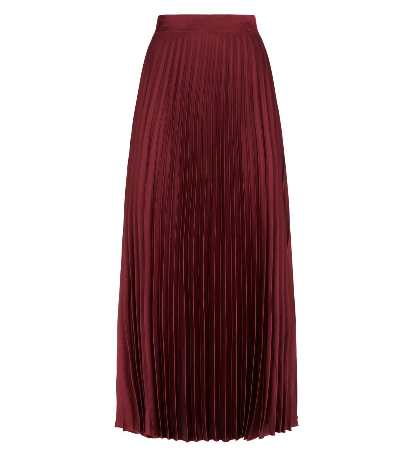 Tall Burgundy Satin Pleated Midi Skirt Image 4