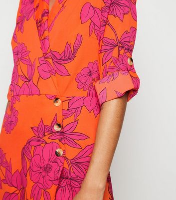 pink and orange floral dress