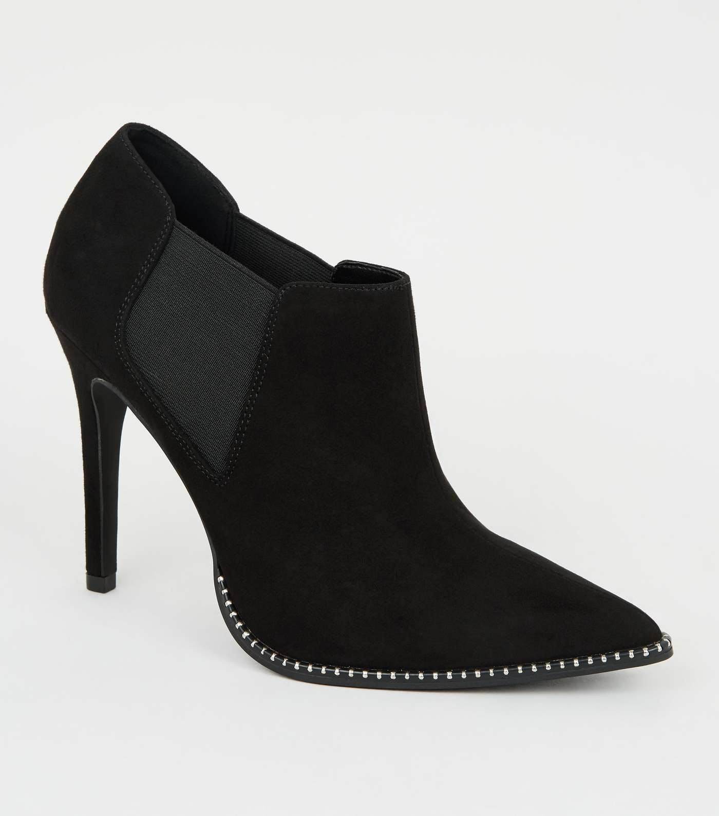 Black Studded Shoe Boots