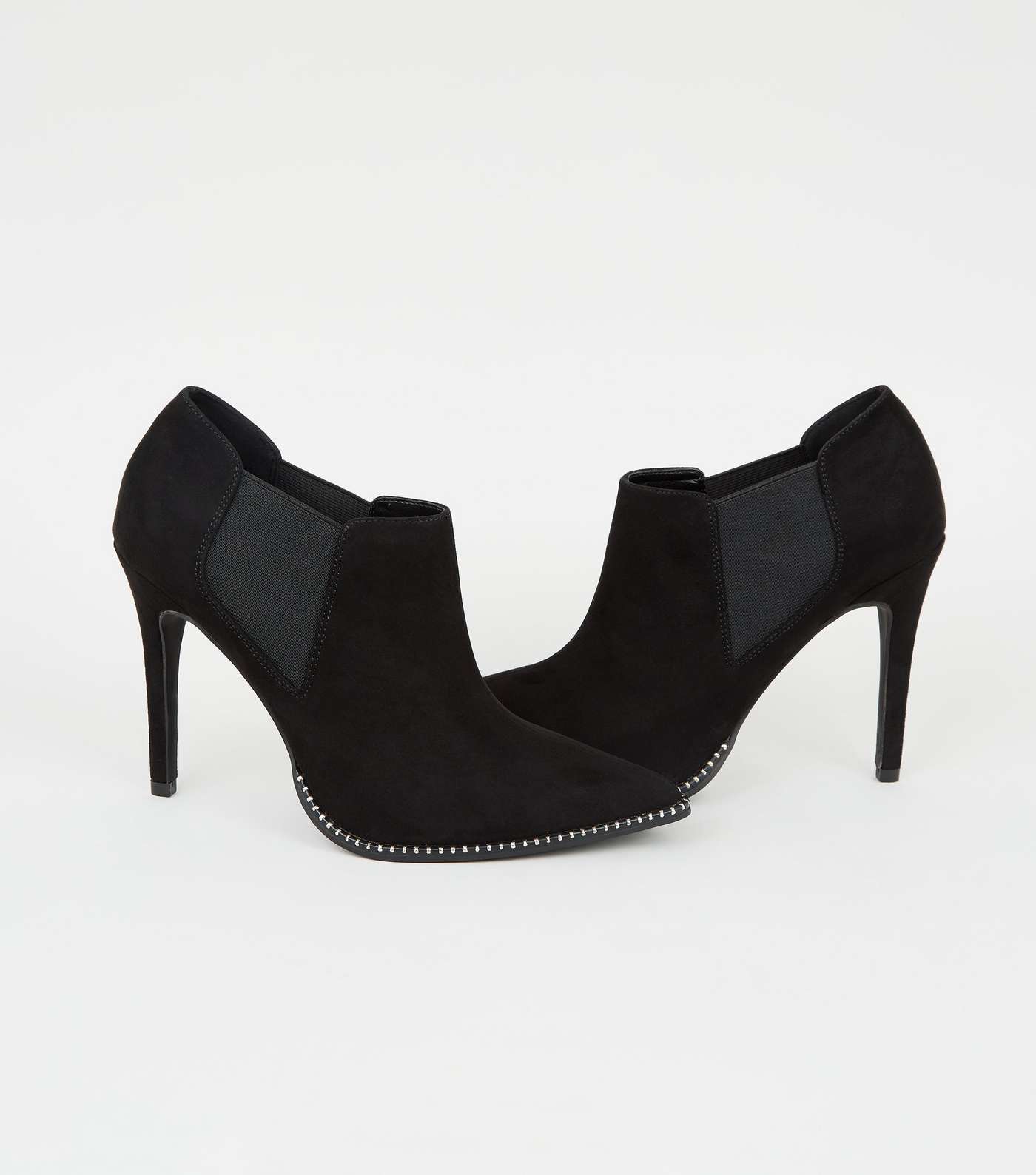 Black Studded Shoe Boots Image 3
