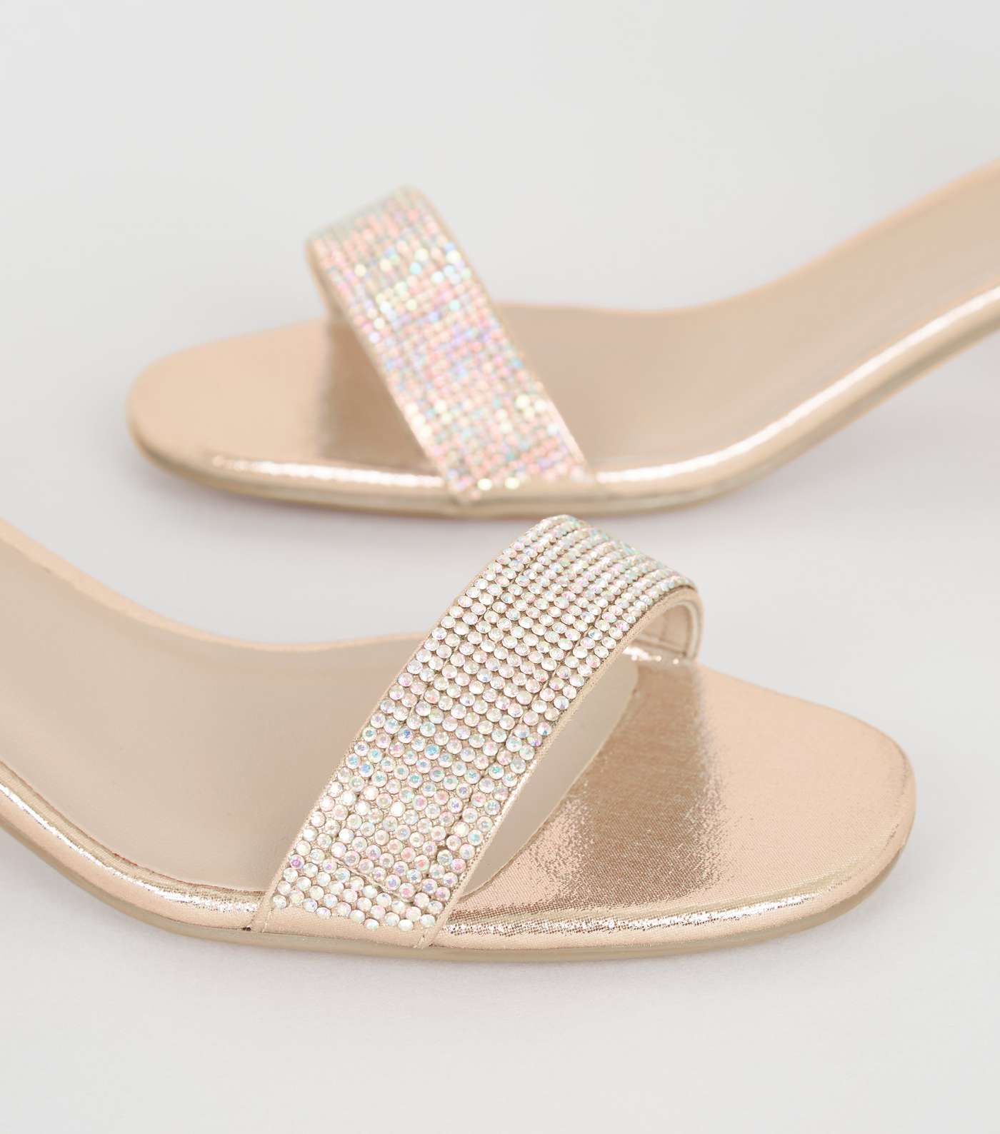 Girls Gold Diamanté Strap Low Heel Sandals Image 4