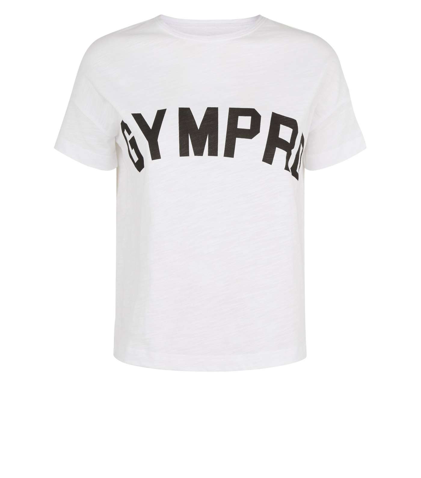 GymPro White Cropped Logo T-Shirt Image 4
