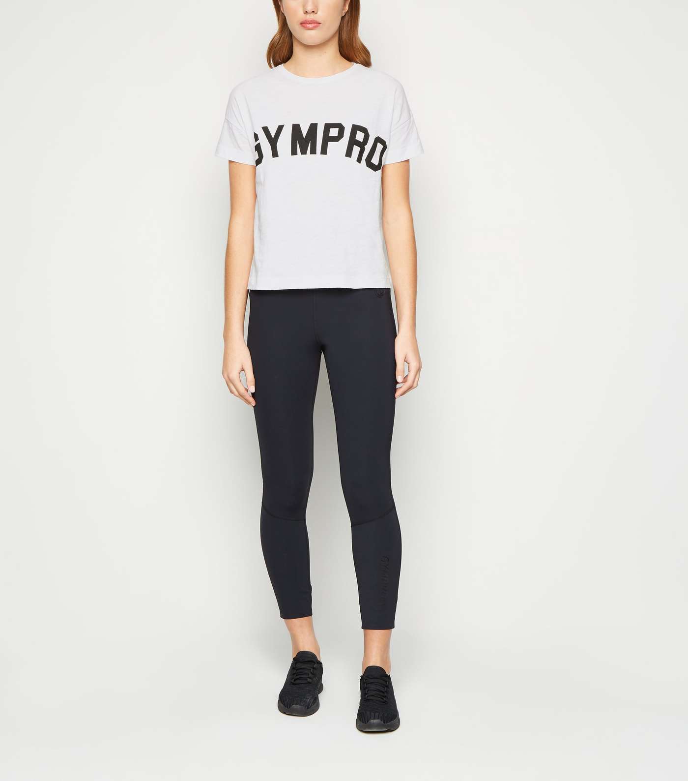 GymPro White Cropped Logo T-Shirt Image 2