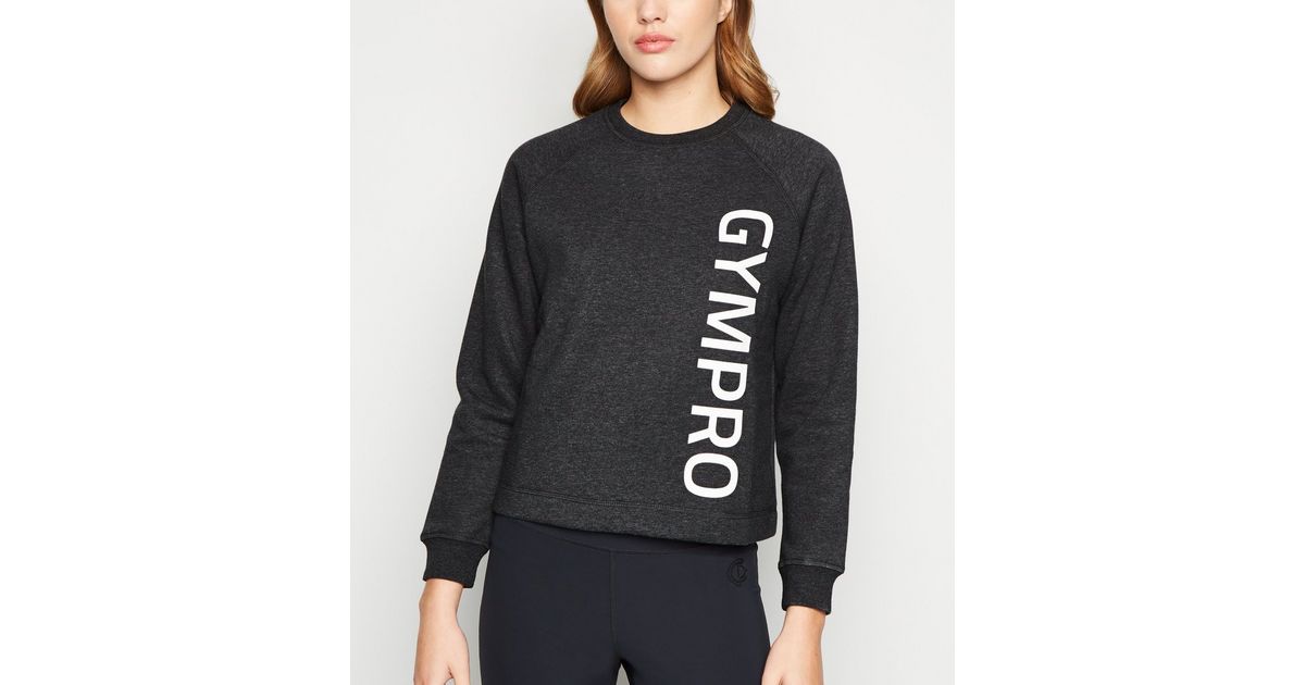 GymPro Pale Grey Sports Logo Sweatshirt New Look