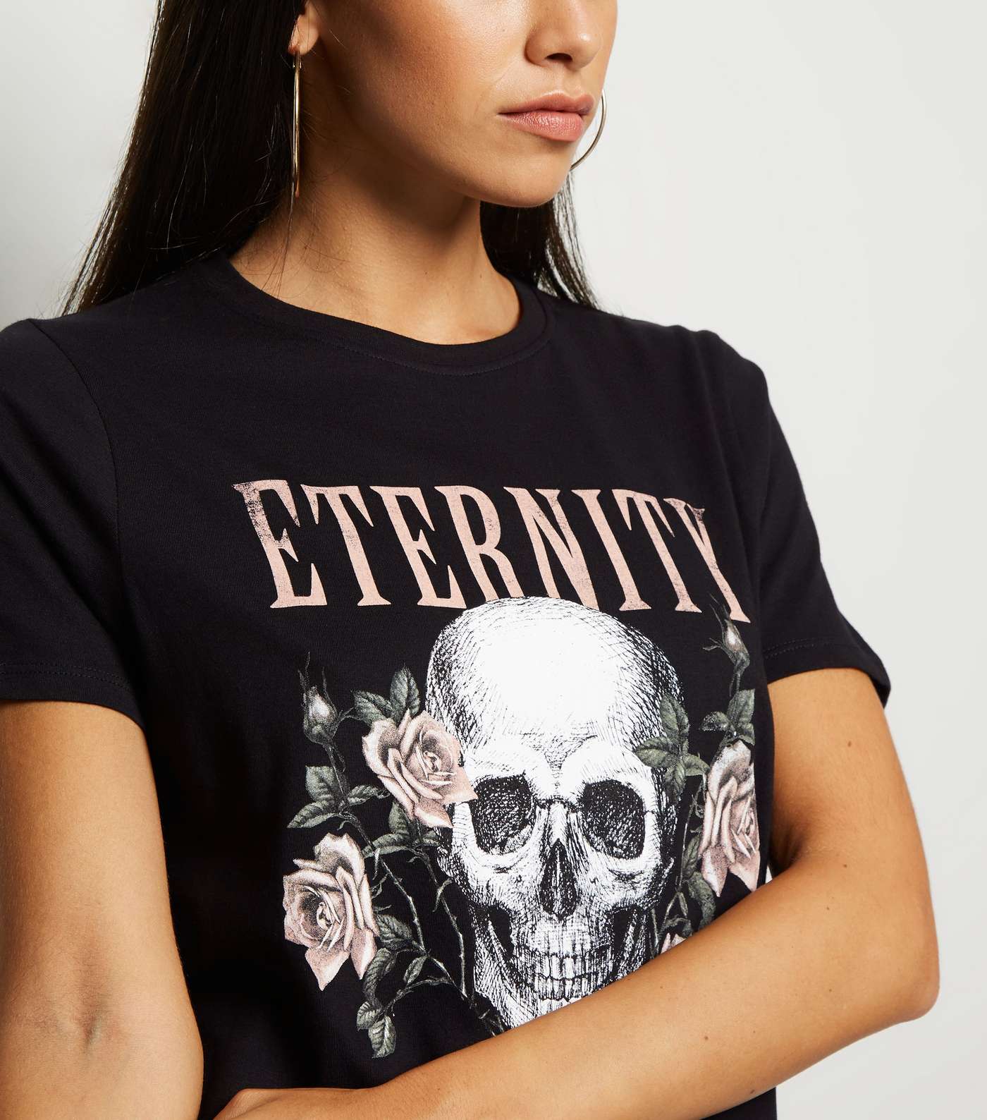 Black Eternity Slogan T-Shirt Image 5