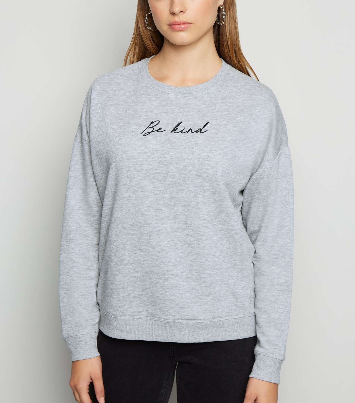 Grey Be Kind Slogan Sweatshirt