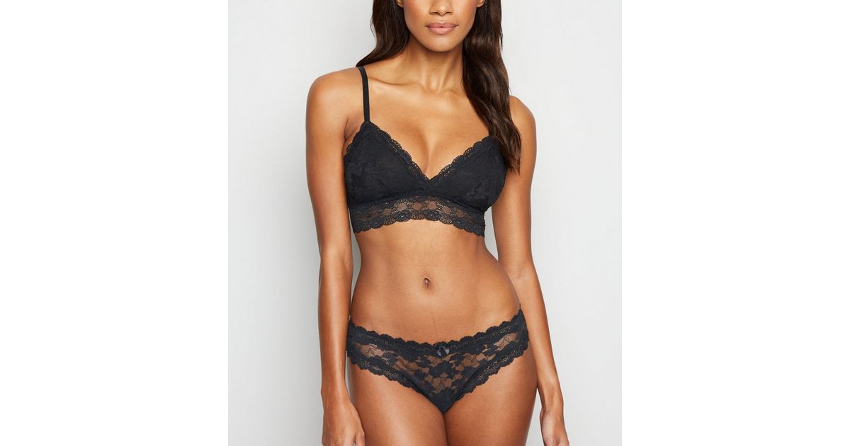 Black Lace Trim Padded | Look