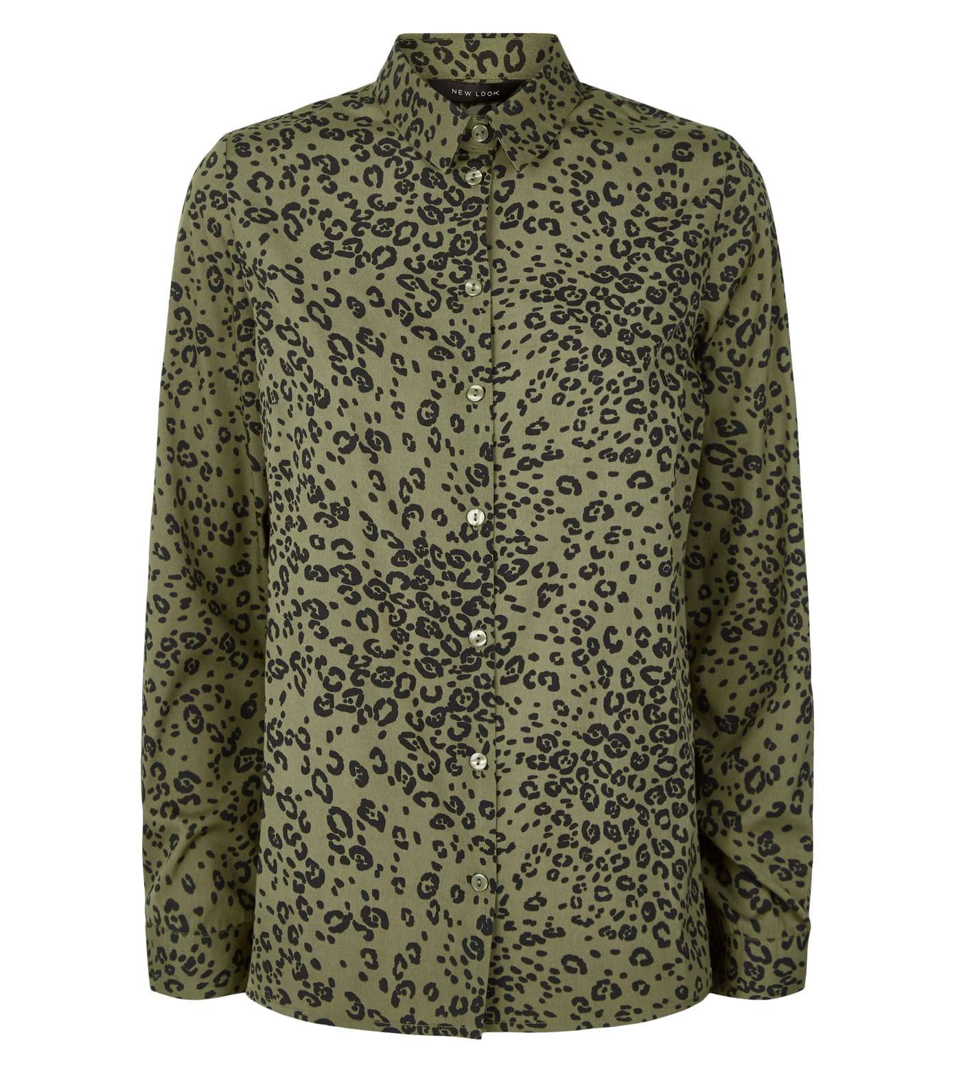 Green Leopard Print Long Sleeve Shirt  Image 4