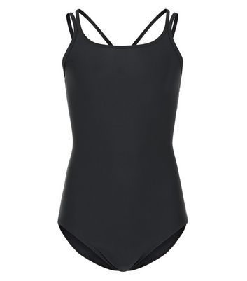 black cross back swimsuit