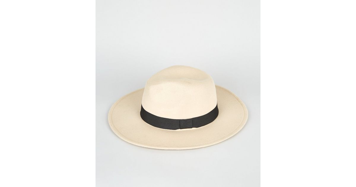 Cream Fedora Hat New Look