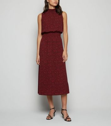 red leopard print dress new look