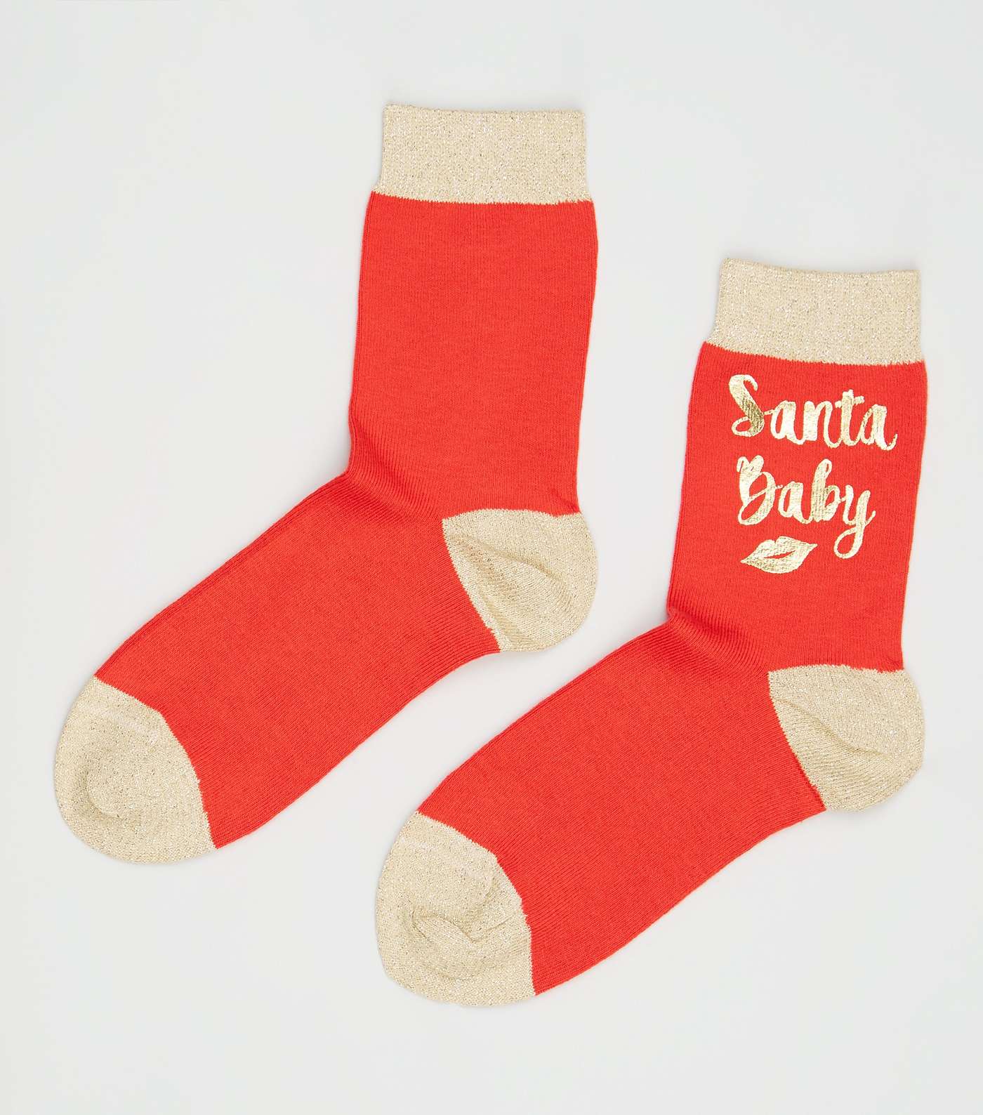 Red Santa Baby Slogan Christmas Socks