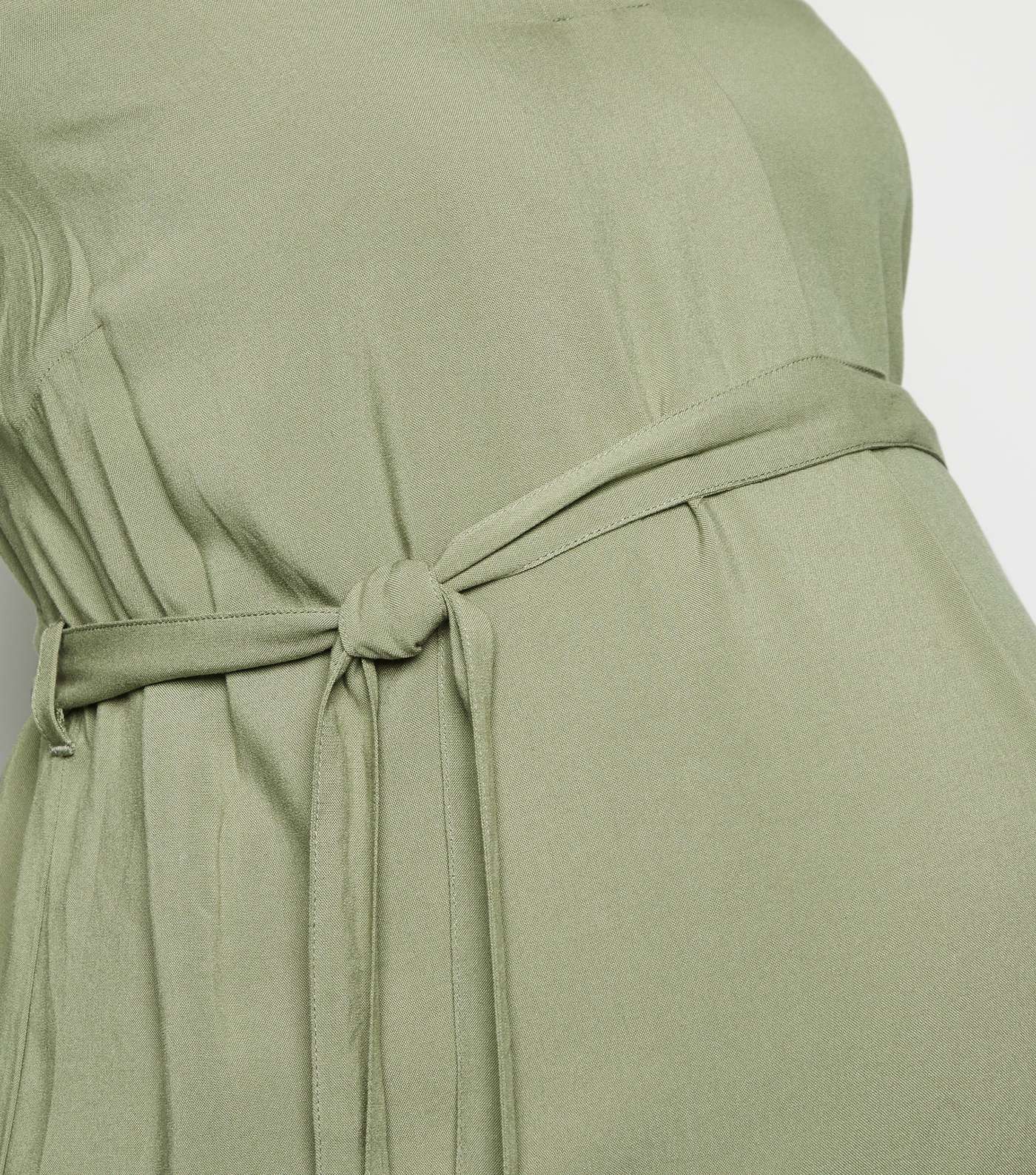 Maternity Khaki Belted Tunic Dress Image 5