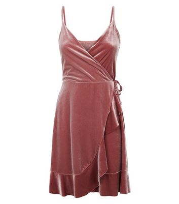 new look pink velvet dress