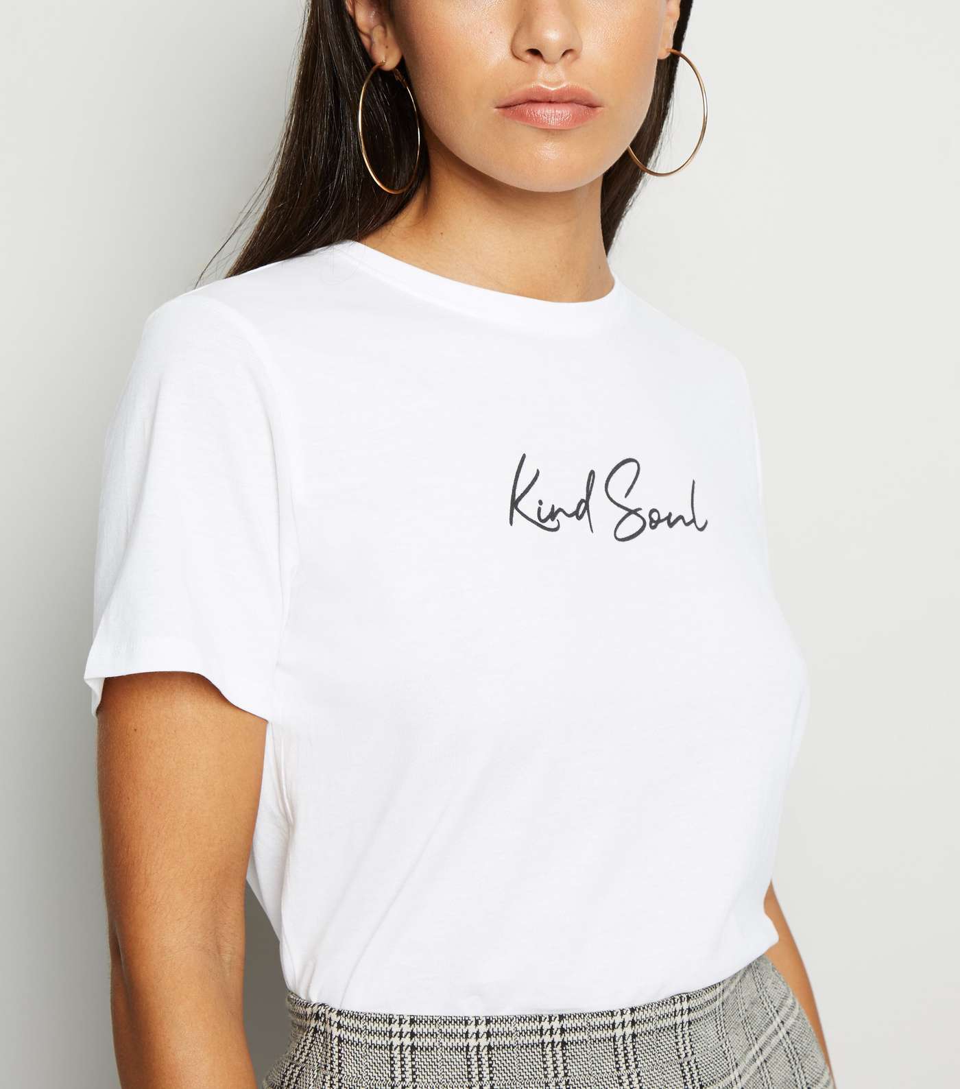White Kind Soul Slogan T-Shirt