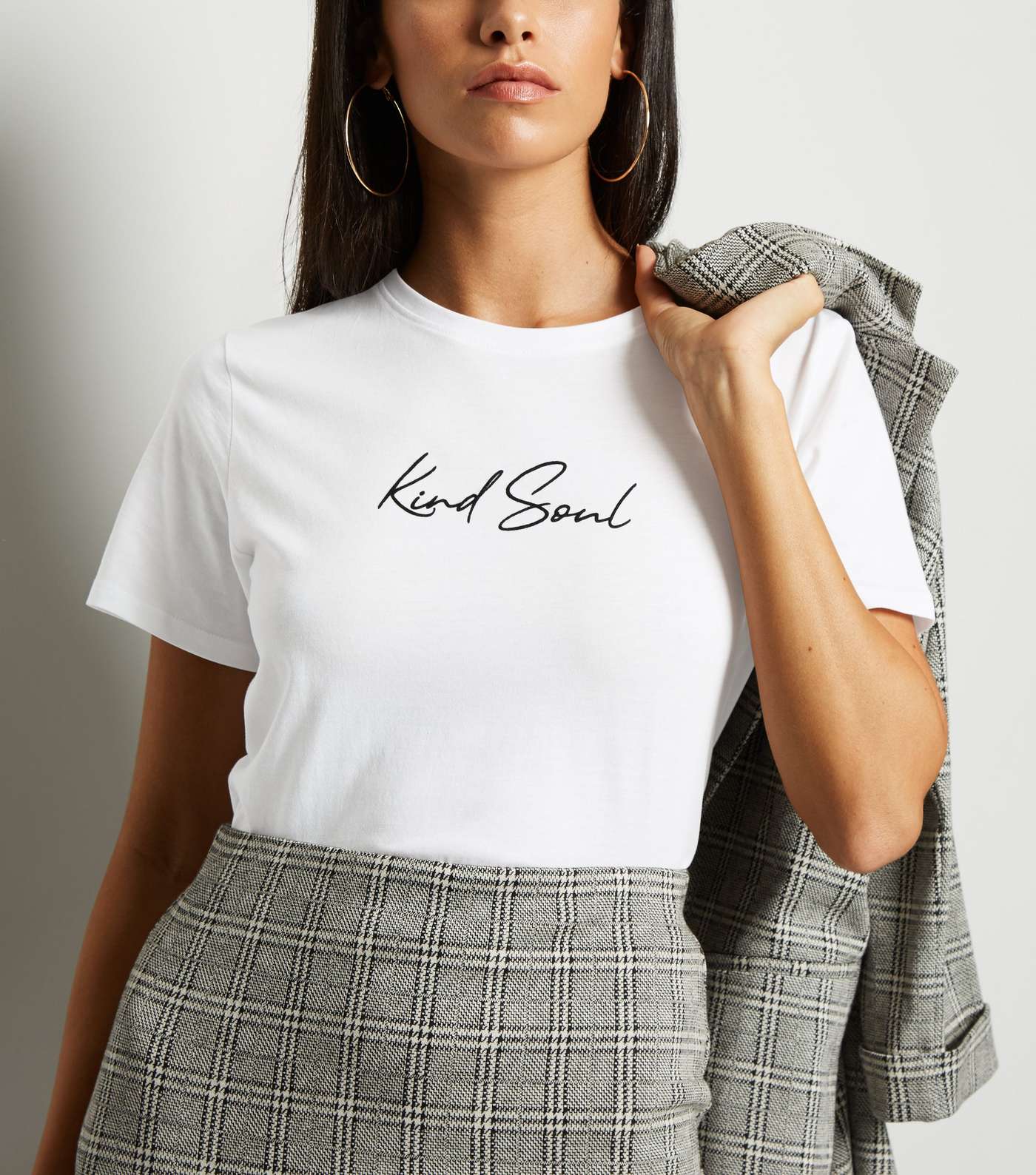 White Kind Soul Slogan T-Shirt Image 5